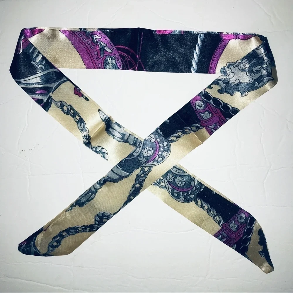 Twilly Silk Handbag Headband Neck Tie Scarf